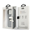 Чехол Karl Lagerfeld до iPhone 14 Pro, Saffiano Karl's Head Patch, серебряный