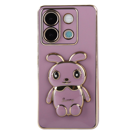 Чохол для Xiaomi Redmi Note 13 5G, Rabbit, фіолетовий + загартоване скло 9H