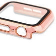 2в1 чехол и защитное стекло для часов Apple Watch 7/8 45mm - Pink / Gold