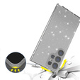 Чехол до Samsung Galaxy S24 Ultra, Glittery Powder, прозрачный / черный