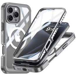 Чохол для iPhone 16 Pro Max, Shockproof, зі склом, для MagSafe, сірий