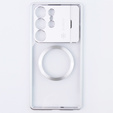 Магнітний чохол для Samsung Galaxy S23 Ultra 5G, Aroma Hybrid, сріблястий