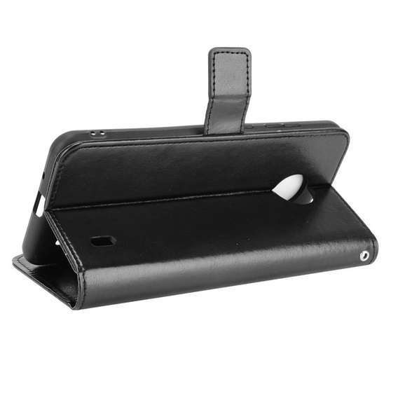 Футляр з клапаном для Nokia C10 / C20, Crazy Horse Wallet, чорний