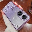 Чехол для Oppo A78 4G, Glitter Flower, фиолетовый