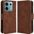 Футляр з клапаном для Xiaomi Redmi Note 13 Pro 5G, Card Slot, коричневий
