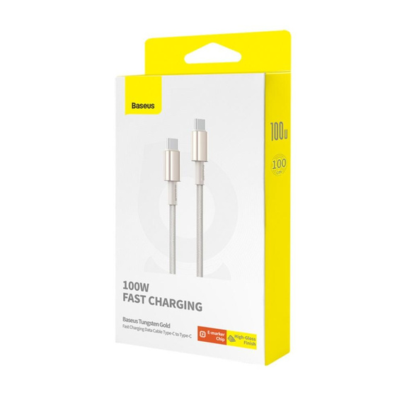 Baseus Tungsten Gold Кабель USB-C до USB-C 100 Вт 1 м – Titanium Galaxy, золотий