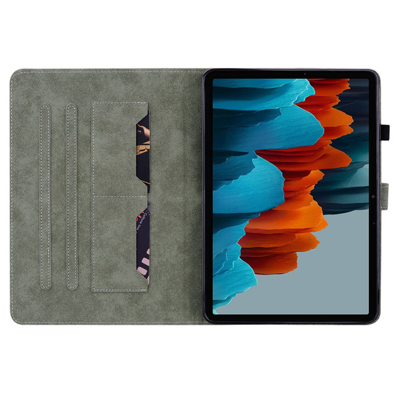 Чехол до Samsung Galaxy Tab S9, Wallet Pen Slot, зелёный