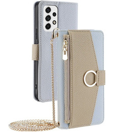 Флип-кейс для Samsung Galaxy A53 5G, Wallet Zipper Pocket, с зеркалом, синий
