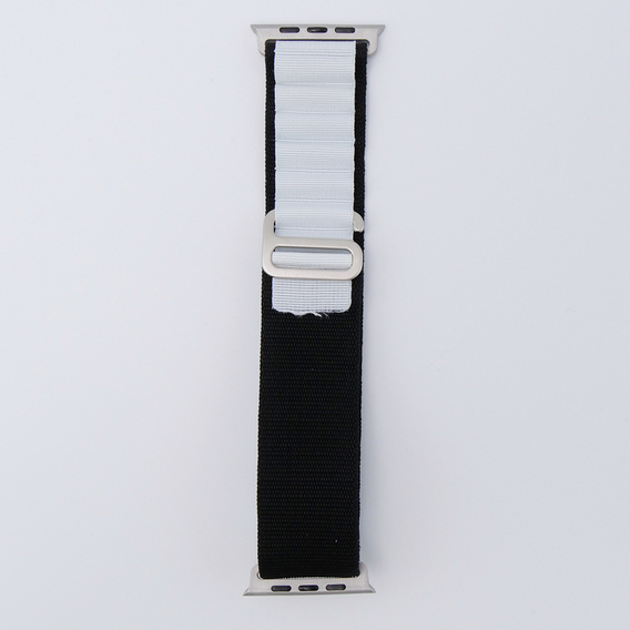 Нейлоновый ремешок для Apple Watch 1/2/3/4/5/6/7/8/SE/ULTRA 42/44/45/49 мм, чёрный / белый