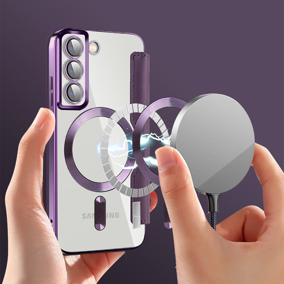 Чохол-книжка для Samsung Galaxy S22 5G, RFID Wallet MagSafe CamShield, фіолетовий