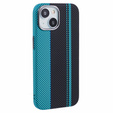 Чехол для iPhone 13, Carbon Fiber MagSafe, черный / синий