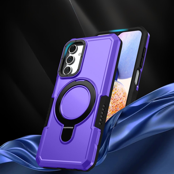 Чехол до Samsung Galaxy A15 5G, Kickstand Ring, чёрный + стекло 9H