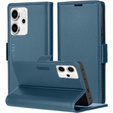 Чехол для Oppo Reno 14, ERBORD Glossy Litchi, кошелек с клапаном, синий