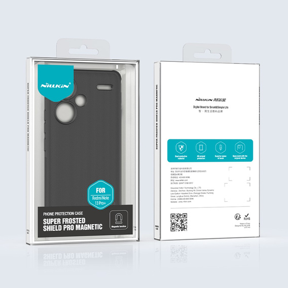 Чохол NILLKIN для Xiaomi Redmi Note 13 Pro+, Frosted Shield, для MagSafe, чорний