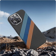 Чохол для iPhone 13 Pro, Carbon Fiber MagSafe, темно-синій