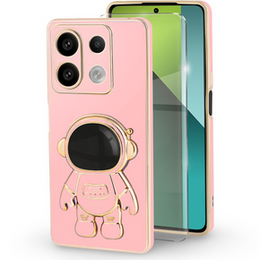 Чехол для Xiaomi Redmi Note 13 Pro 5G, Astronaut, розовый + закаленное стекло 9H