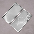 Магнітний чохол Dual Glass MagSafe для Samsung Galaxy S23 Ultra, сріблястий