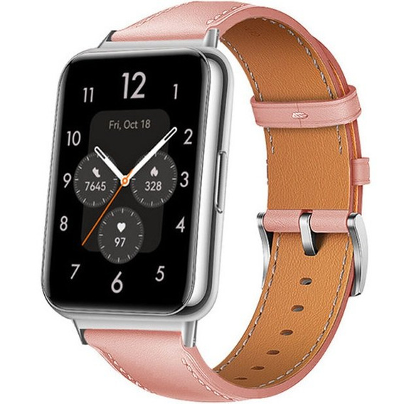 Шкіряний ремінець для годинника Huawei Watch Fit 2, Pink