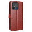 Откидной чехол для Xiaomi Redmi 12C, Crazy Horse Wallet, коричневый