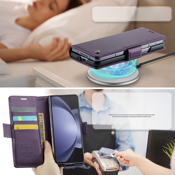CASE фліп-чохол для Samsung Galaxy Z Fold6 5G, Litchi Wallet, фіолетовий