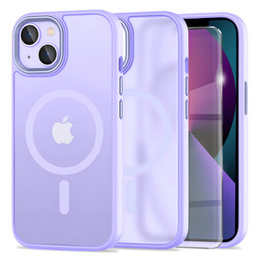 Чохол для iPhone 13, для MagSafe, ERBORD Matt Case, фіолетовий + захисне скло