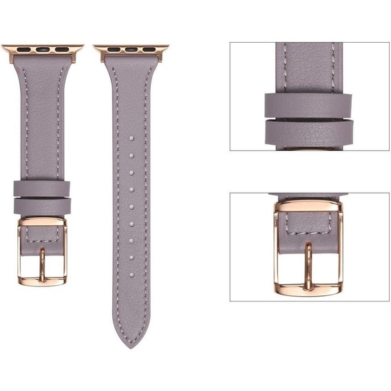 Кожаный ремешок для часов 1/2/3/4/5/6/7/8/SE/ULTRA 42/44/45/49mm, Purple