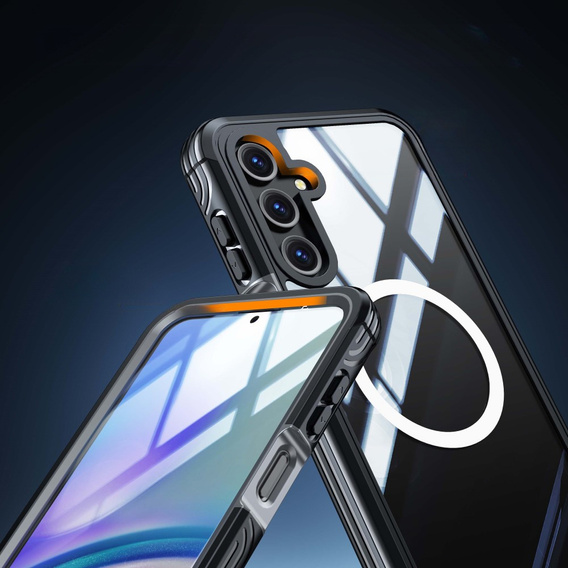 Чохол для Samsung Galaxy A16, Shockproof, зі склом, для MagSafe, чорний