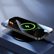 Магнитный чехол с двойным стеклом MagSafe для iPhone 16, чёрный