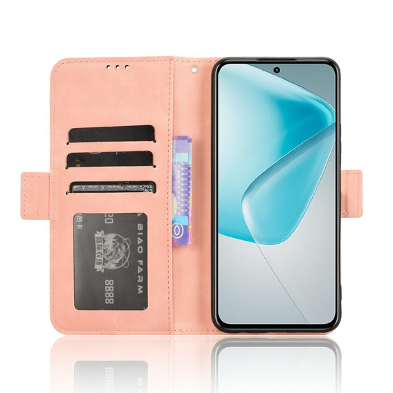 Футляр з клапаном для Infinix Hot 50 Pro 4G, Card Slot, рожевий