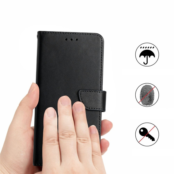 Откидной чехол для Realme C67, Split Leather Wallet, чёрный