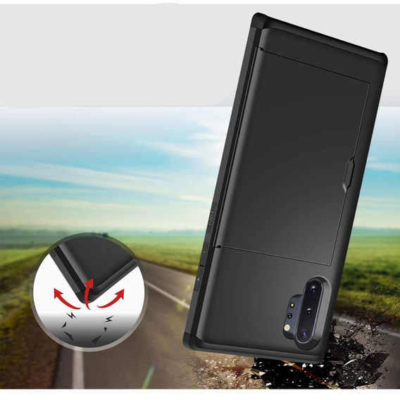 Чехол до Samsung Galaxy Note 10+ Plus, Sliding Card Holder, чёрный