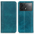 Флип-кейс для Xiaomi Poco F6 Pro, Split Leather, зелёный