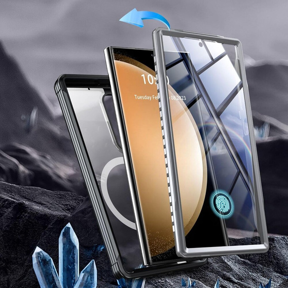 Чехол для Samsung Galaxy S24 Ultra, Shockproof, с пленкой на экран, для MagSafe, чёрный