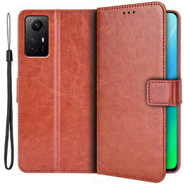 Откидной чехол для Xiaomi Redmi Note 12S, Wallet, коричневый
