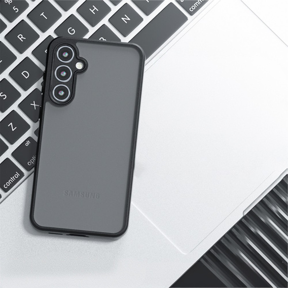 Чохол для Samsung Galaxy A55 5G, Fusion Hybrid, із захистом камери, прозорий / чорний