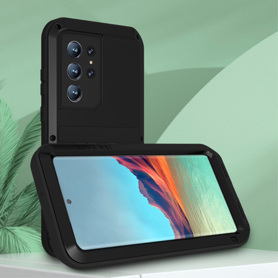 Чoхол Love Mei до Samsung Galaxy S22 Ultra, armored without glass, чорний