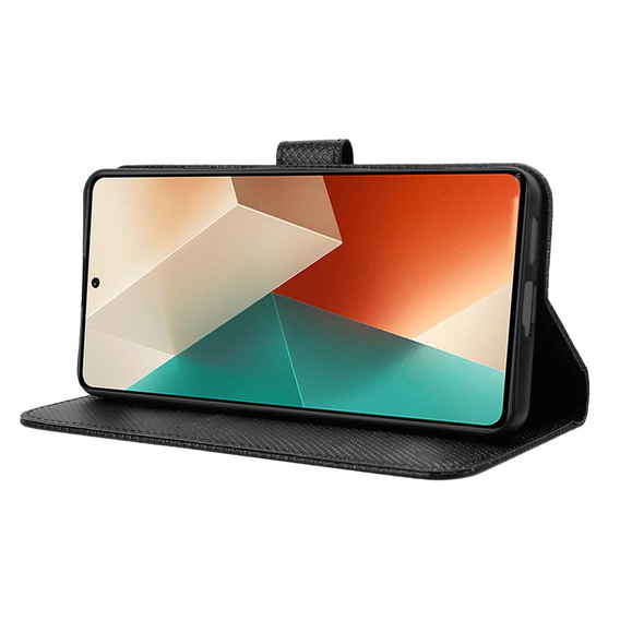 Откидной чехол для Xiaomi Redmi Note 13 5G, Wallet Smart Magnet, чёрный