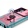 Чехол NOX Camera Slide Samsung Galaxy S23 Ultra, CamShield Slide, розовый / зеленый