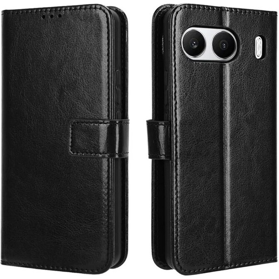 Футляр з клапаном для OnePlus Nord 4, Crazy Horse Wallet, чорний