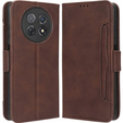 Футляр з клапаном для Huawei Nova Y91 4G, Card Slot, коричневий