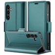 Чохол для Samsung Galaxy S25, ERBORD Glossy Litchi, гаманець з клапаном, зелений