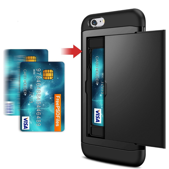 Чехол до iPhone 7/8/SE 2020/SE 2022, Sliding Card Holder, чёрный