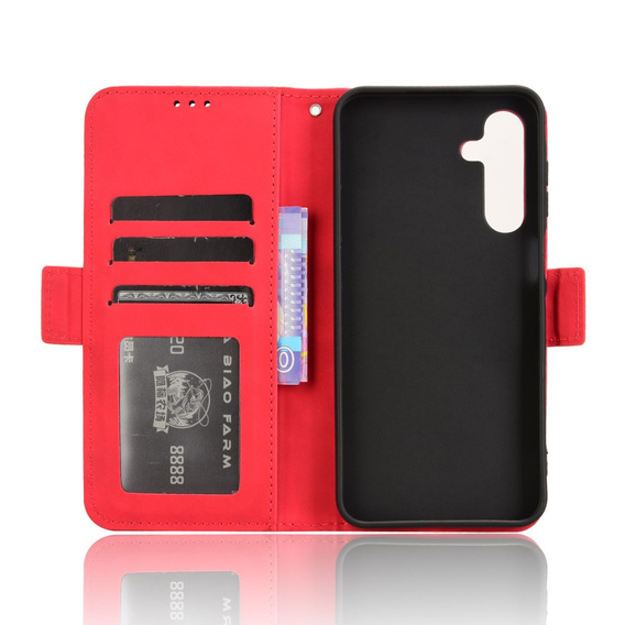 Футляр з клапаном для Samsung Galaxy A16, Card Slot, червоний