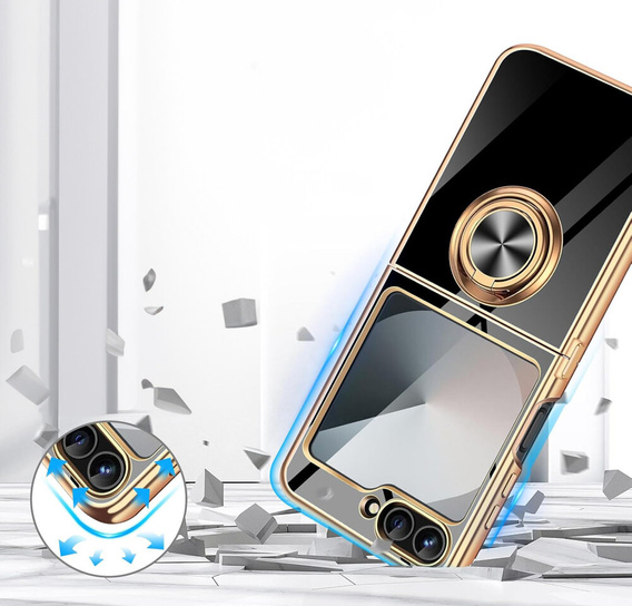 Чoхол до Samsung Galaxy Z Flip7 FE / Z Flip6, Electro Ring, чорний