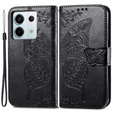 Откидной чехол для Xiaomi Redmi Note 13 Pro 5G, Butterfly, чёрный