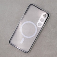Магнітний чохол Dual Glass MagSafe для Samsung Galaxy S23, сріблястий