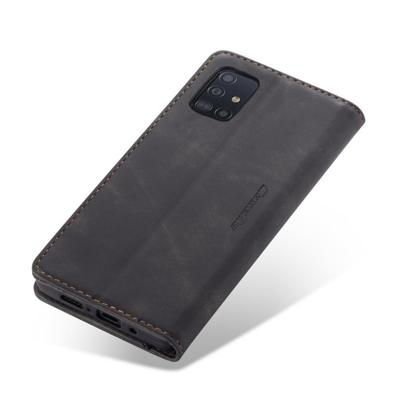 Чехол CASEME для Samsung Galaxy A71, Leather Wallet Case, чёрный