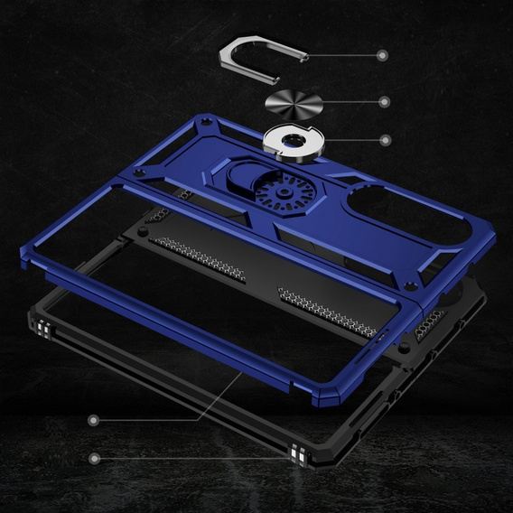 Бронированный Чехол до Samsung Galaxy Z Fold 4 5G, Nox Case Ring, синий