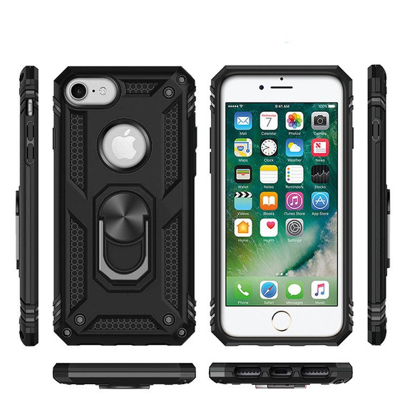 Броньований Чoхол до iPhone 6/6S/7/8/SE 2020/SE 2022, Nox Case Ring, чорний