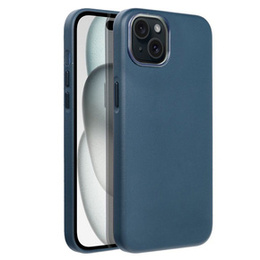 Кожаный чехол Mag Cover для iPhone 15 Plus, синий